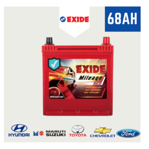 68AH Exide Car Battery Exide Mileage ML75D23LBH 55 Months Warranty